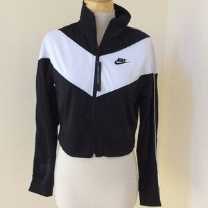 NWT! NIKE Size S white combo zippered  sweatshirt